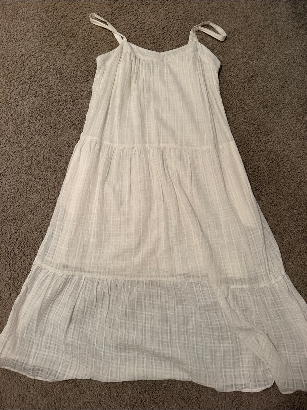 White Gauze Tiered Maxi Dress